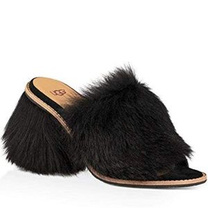 UGG Rosa Fluff Heel Mule Sandals